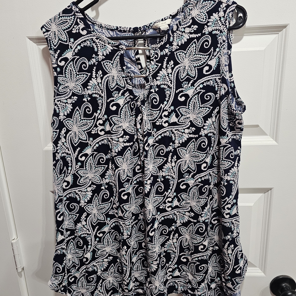 Women's Navy Floral Tie-Detail Sleeveless Camisole